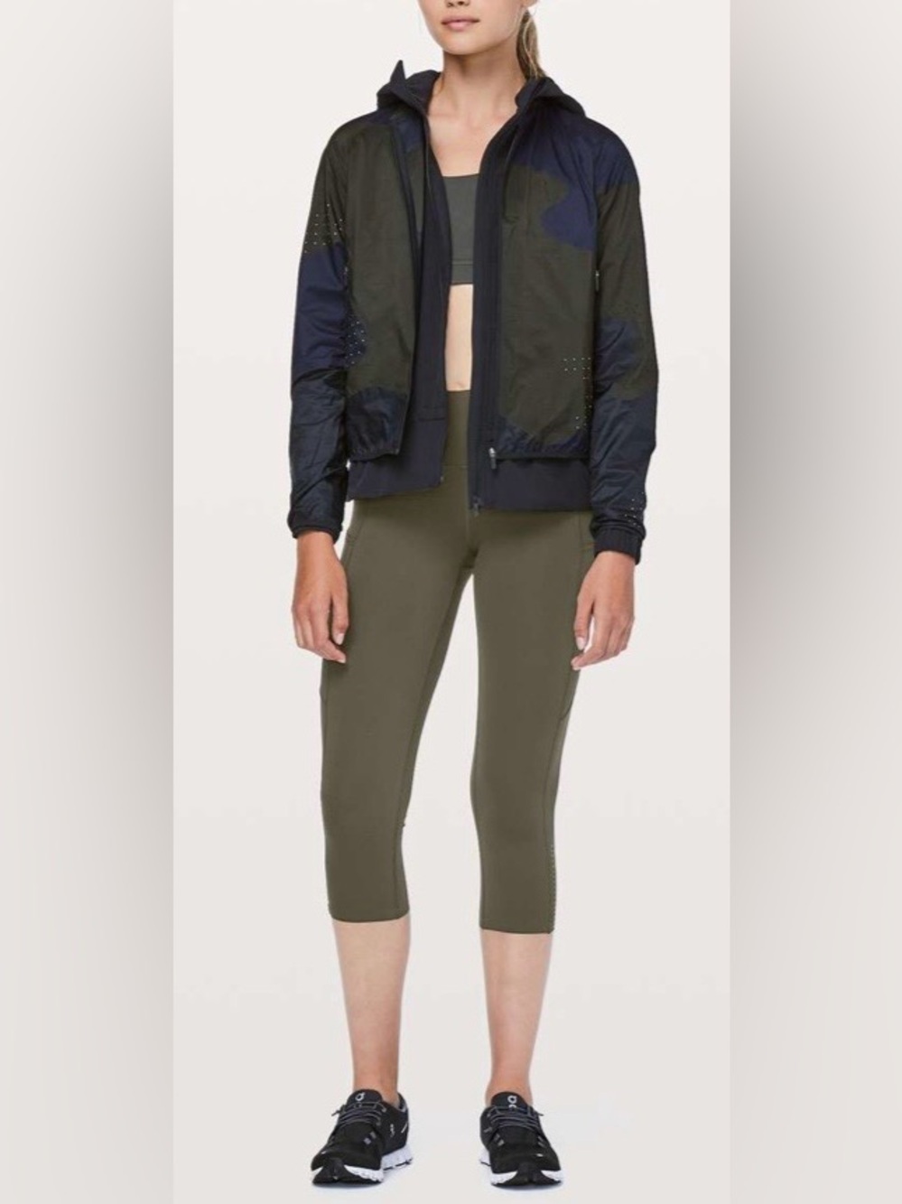 Lululemon Fast & Free‎ Nulux Crop Dark Olive 19” size 4